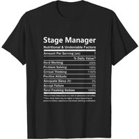 T-Shirt Stage Manager pour Hommes - Tee Cadeau Facteurs Nutritionnels
