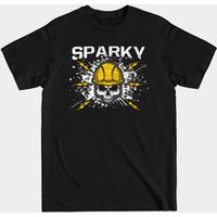 T-shirt Sparky Grounded Voltage Electrician Lineman Skull