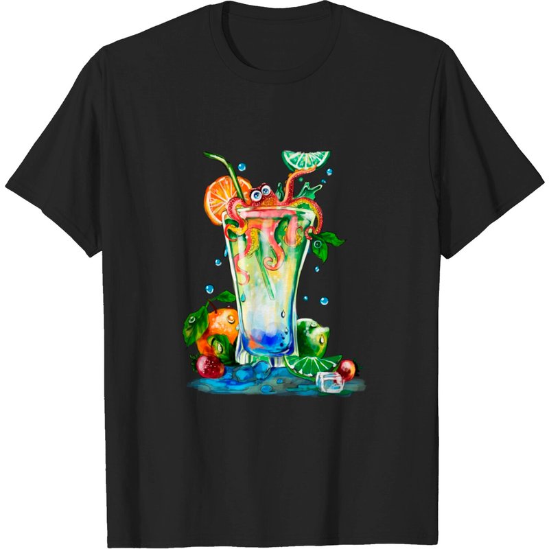 Octopus and Fruit Cocktails Men's T-Shirt — Mens T Shirts
