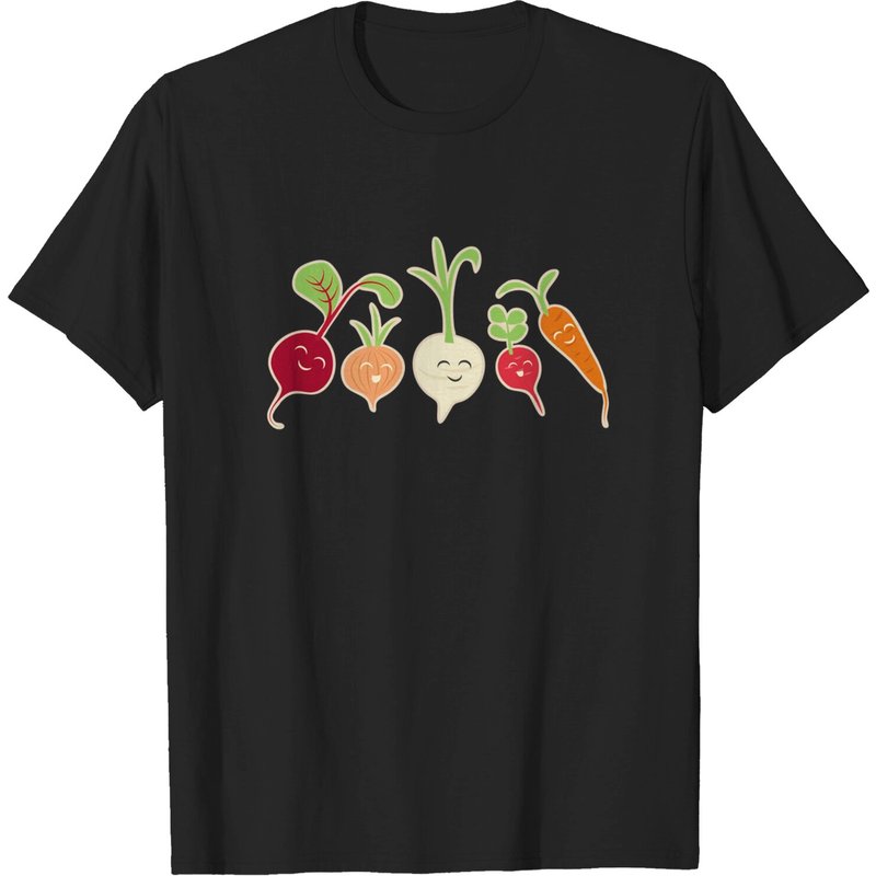 T-shirt Cute Roots Food pour hommes en noir — T-shirts pour hommes