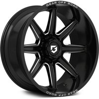 Gear Off Road 765BM Gloss Black Milled Wheels - 18x9 - 6x135