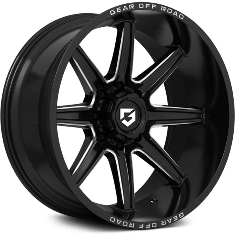 Gear Off Road 765BM Gloss Black Milled Wheels - 18x9 - 6x135 — Wheels & Rims