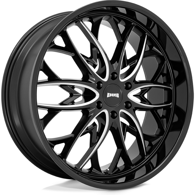 DUB S263 OG Gloss Black Milled 22x9.5 Rims 6x139.7 Bolt Pattern — Wheels & Rims