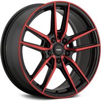 Konig 55BR Myth Gloss Black with Red - 18x8 Rims - 5x112 Bolt Pattern
