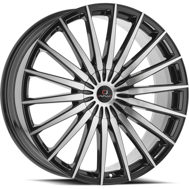 Cavallo CLV-34 Gloss Black Machined Wheels - 22x8.5 - 5x112 — Wheels & Rims