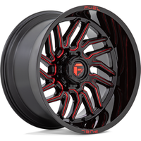 Fuel D808 Hurricane Black Milled Red Wheels - 22x12 -6x139.7