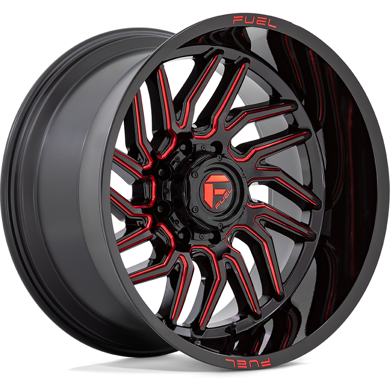 Fuel D808 Hurricane Black Milled Red Wheels - 22x12 -6x139.7 — Wheels & Rims