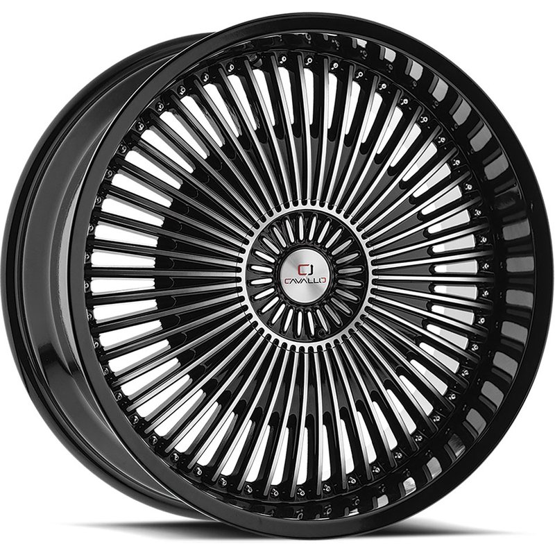 Cavallo CLV-41 Gloss Black Machined 20x8.5 Rims 5x108 Bolt Pattern — Wheels & Rims