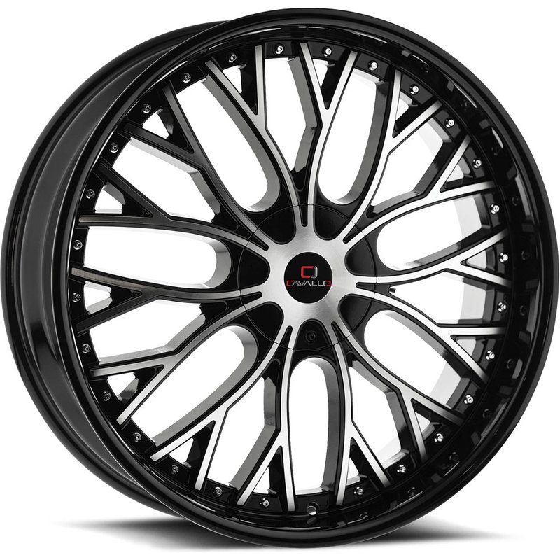 Cavallo CLV-33 Gloss Black Machined Wheels - 20x8.5 - 5x108 — Wheels & Rims