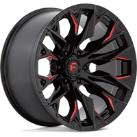 Jantes Fuel D823 Flame Noir Brillant Mill avec Rouge Candy 20x10 — Roues et jantes