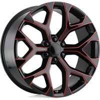Performance Replicas PR176 Gloss Black Red Milled Wheels 22x9