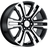 Performance Replicas PR182 Gloss Black Machined Wheels 22x9 — Wheels & Rims