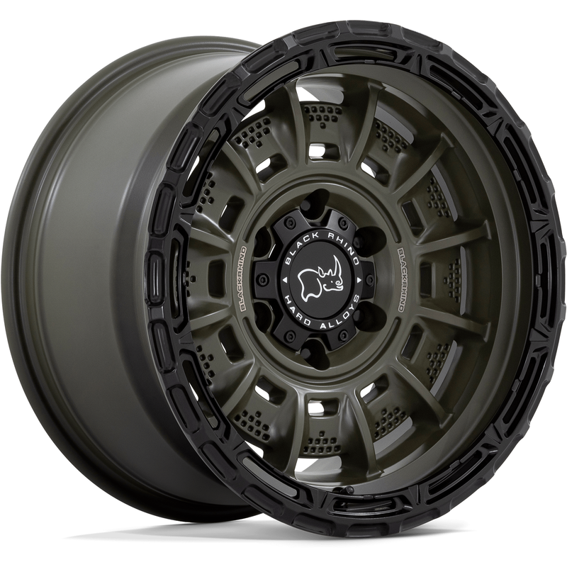 Roues Black Rhino Legion Vert avec Bord Noir - 17x9 - 5x127 — Roues et jantes