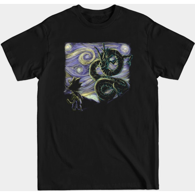 Shenron dans la Nuit Étoilée - T-shirt pour Hommes Dragon Ball — T-shirts pour hommes