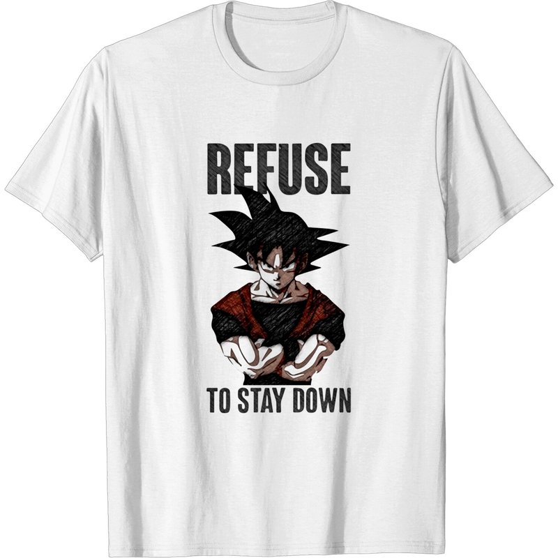 Refuse To Stay Down Goku T-Shirt for Men — Mens T Shirts