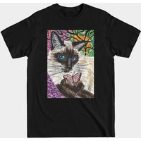Siamese Cat Butterfly T-Shirt for Men — Mens T Shirts