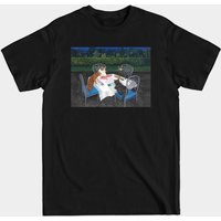 Cats Playing Mahjong Men's T-Shirt in Black — Mens T Shirts