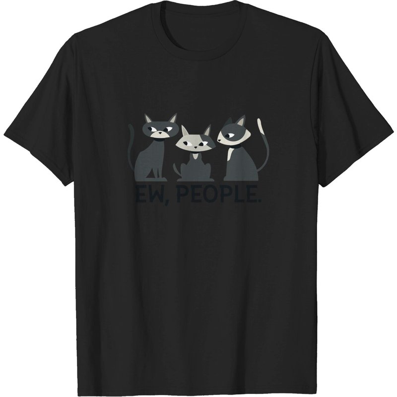 Ew, People - T-shirt pour hommes avec motif de chats en noir — T-shirts pour hommes