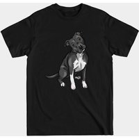 T-shirt pour hommes American Pitbull Terrier Chien Noir et Blanc — T-shirts pour hommes