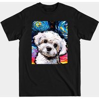 Maltipoo Night Portrait Men's T-Shirt — Mens T Shirts