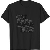 T-shirt pour hommes Cat Flag en noir