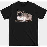 T-shirt pour hommes avec chat siamois en noir