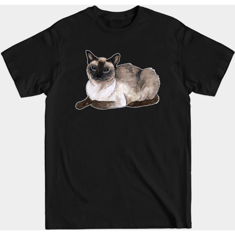 Siamese Cat Men's T-Shirt in Black — Mens T Shirts