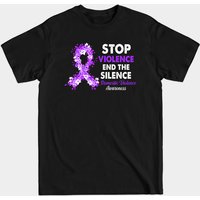 T-shirt pour hommes avec ruban violet de sensibilisation à la violence domestique