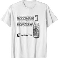 T-shirt avec citation de Charles Bukowski et illustration de bouteille de bière — T-shirts pour hommes