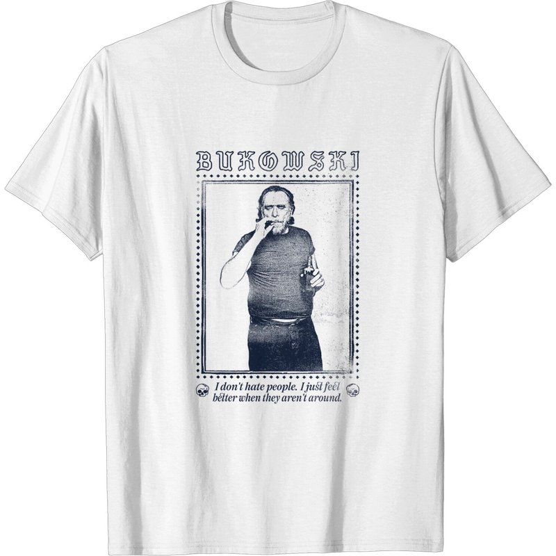 T-shirt Charles Bukowski Design Aesthétique Punk Foncé