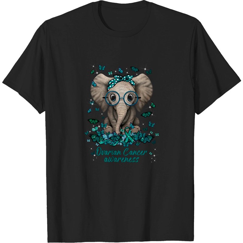 T-shirt pour hommes avec ruban éléphant de sensibilisation au cancer de l'ovaire — T-shirts pour hommes