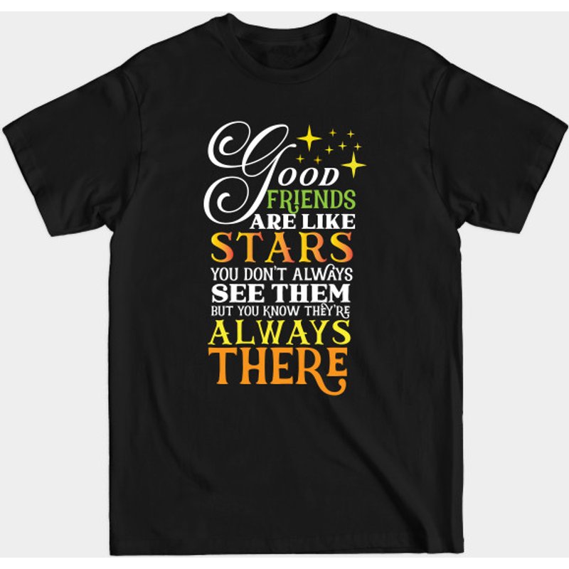 T-shirt Good Friends Are Like Stars pour hommes - Noir — T-shirts pour hommes