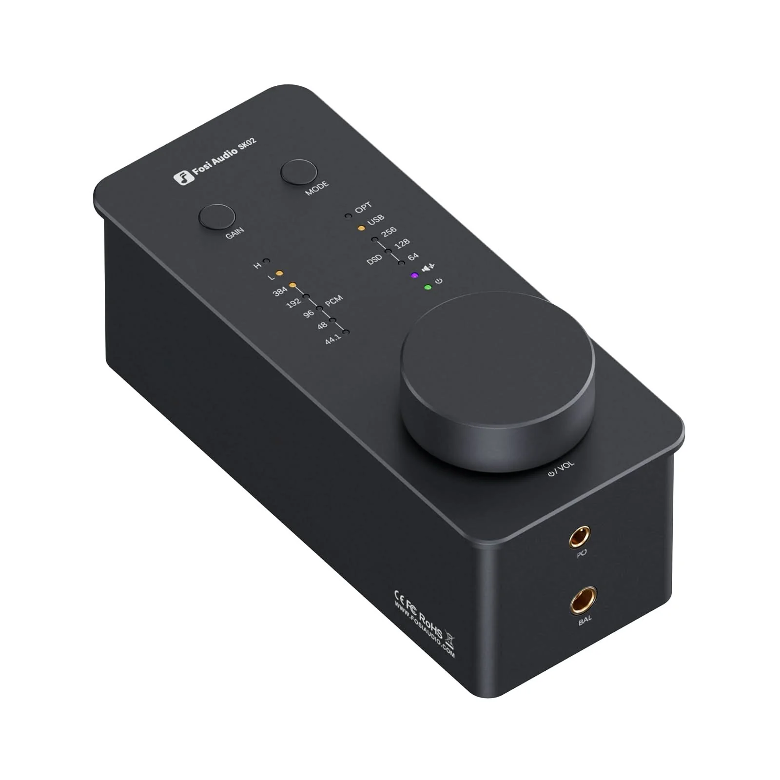 Fosi Audio SK02 Desktop DAC Headphone Amplifier - Obsidian — Wireless Earbuds