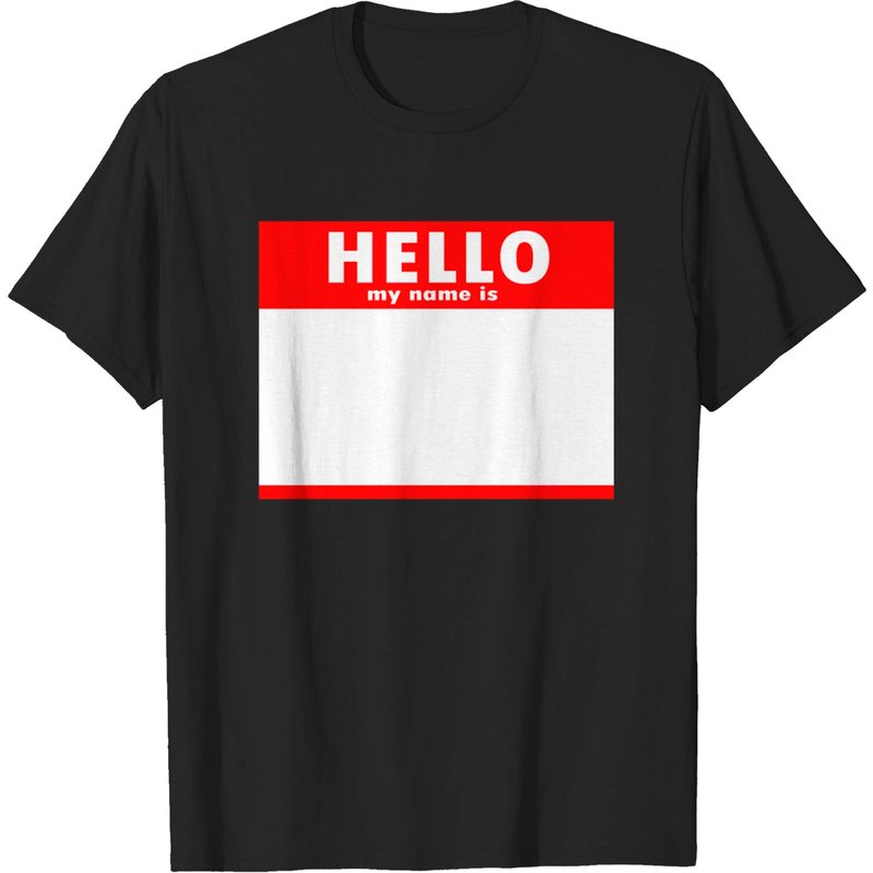 Blank Hello My Name Is T-Shirt for Men - Black