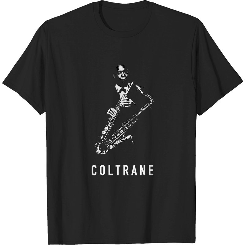 T-shirt Coltrane Saxophone pour hommes - Noir