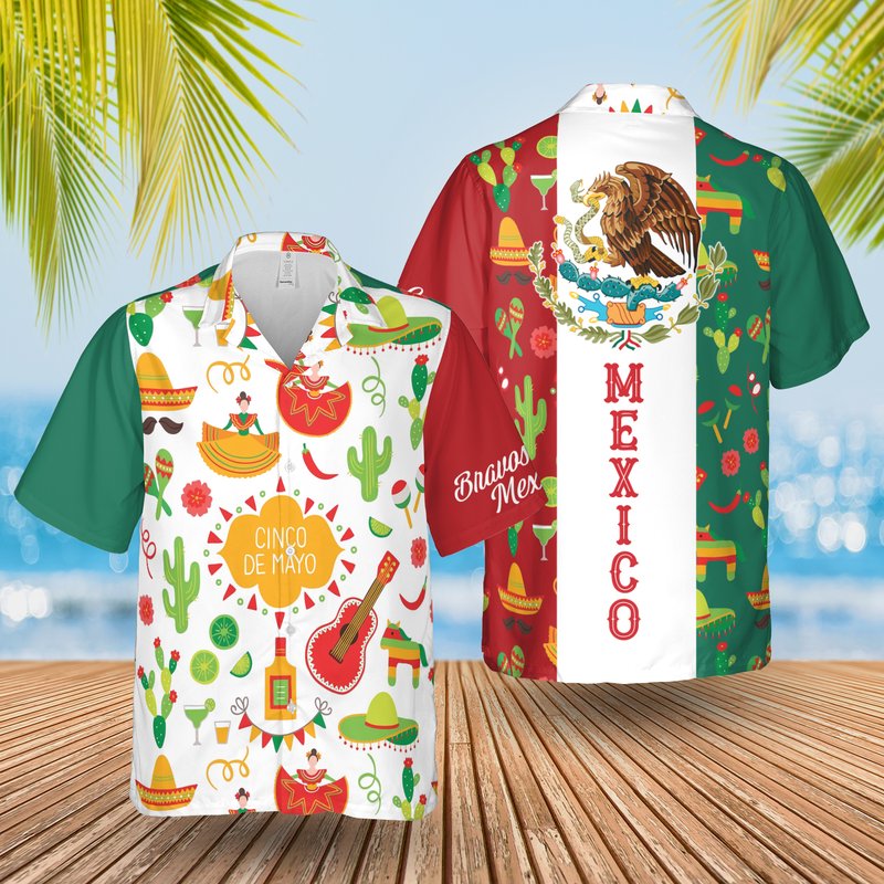 Chemise hawaïenne tropicale personnalisée du Mexique pour hommes et femmes — Chemises décontractées pour hommes