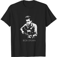 Bob Dylan Guitar T-Shirt for Men in Black