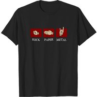T-shirt pour hommes Rock Paper Metal en noir — T-shirts pour hommes