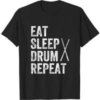 T-shirt pour hommes Eat Sleep Drum Repeat