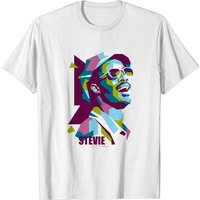 T-shirt Popart Stevie Wonder pour hommes - Noir — T-shirts pour hommes