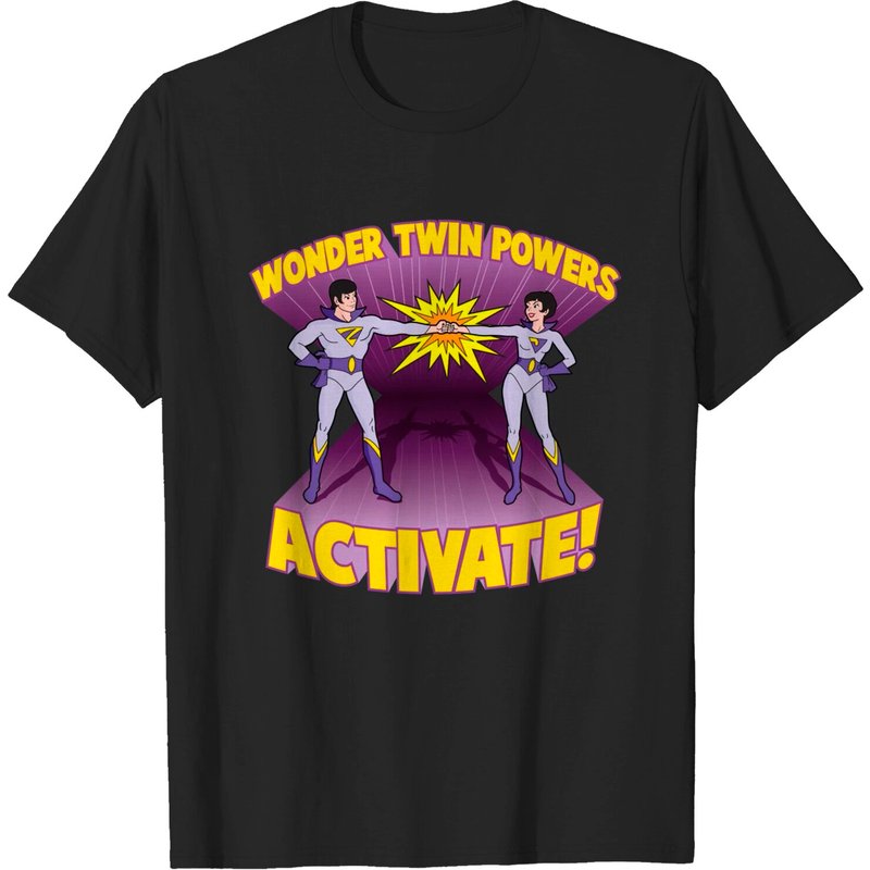 T-shirt Wonder Twins pour hommes - Noir — T-shirts pour hommes