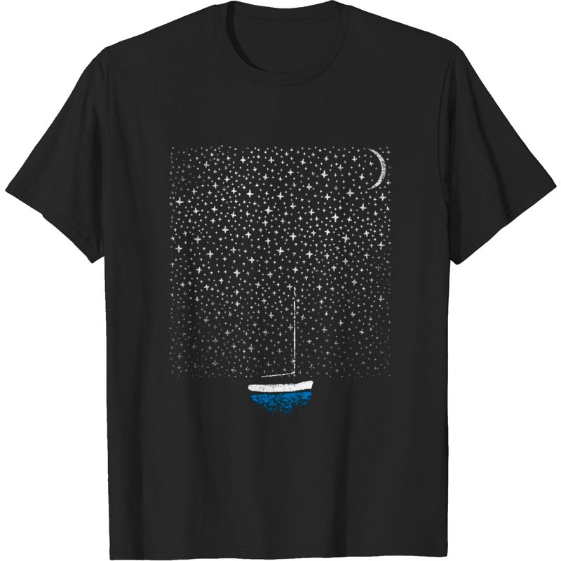 T-shirt Nautical pour hommes Blues en noir — T-shirts pour hommes