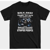 Walk Away Je Suis Un Vieux Grincheux T-Shirt pour Hommes - Anniversaire d'Avril — T-shirts pour hommes