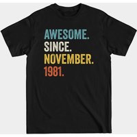 T-shirt pour hommes Awesome Since November 1981 - 40e anniversaire — T-shirts pour hommes