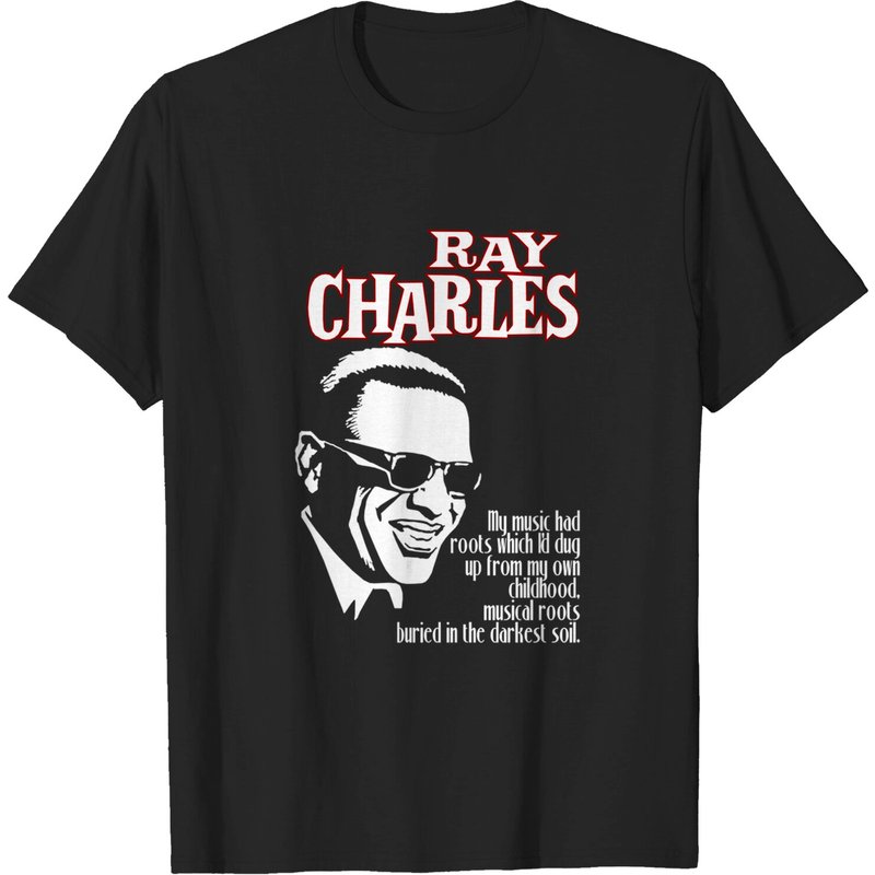 T-shirt pour hommes Ray Charles Design en noir — T-shirts pour hommes