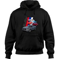 Hoodies Unisex Mustang Groupe de Cinq en Noir — Sweats à capuche pour hommes