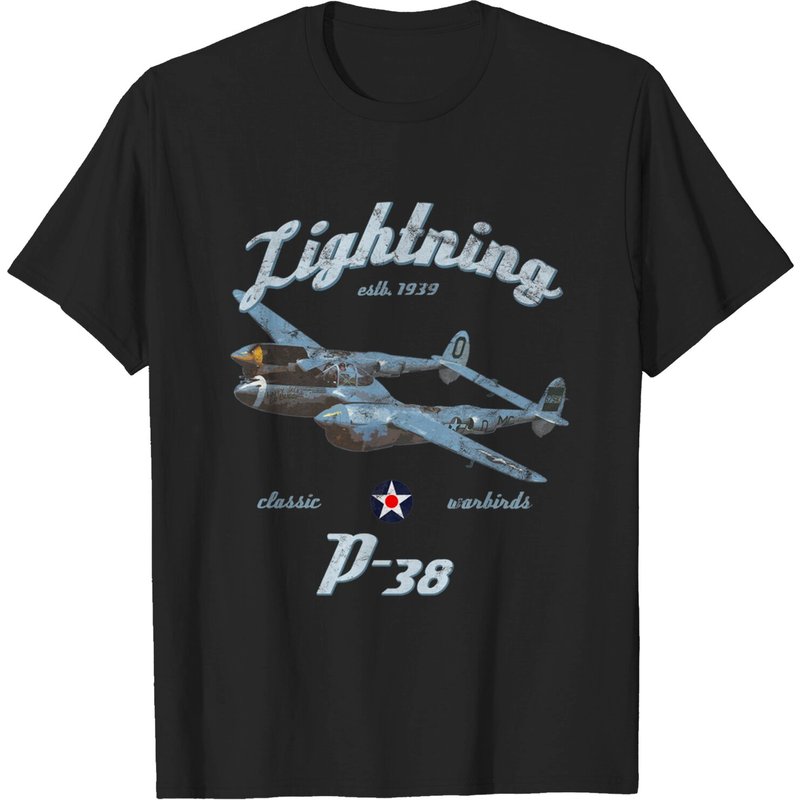 T-shirt P-38 Lightning Avion de Guerre Classique de la WWII pour Hommes — T-shirts pour hommes