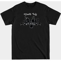 T-shirt pour hommes Drinks Well With Others en noir