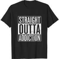 T-shirt pour hommes Straight Outta Addiction - Récupération d'addiction — T-shirts pour hommes