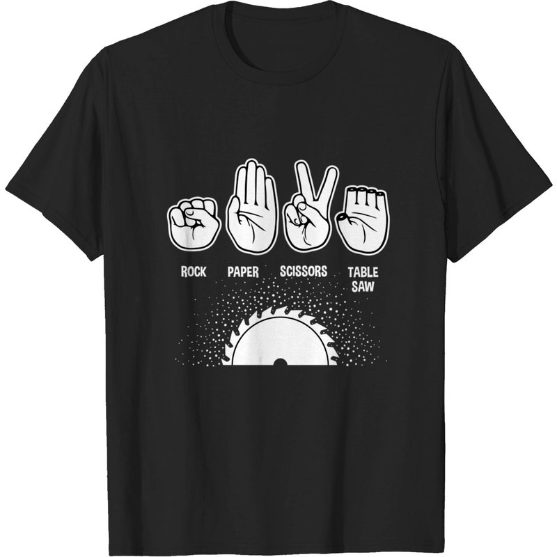T-shirt Rock Paper Scissors Table Saw pour hommes